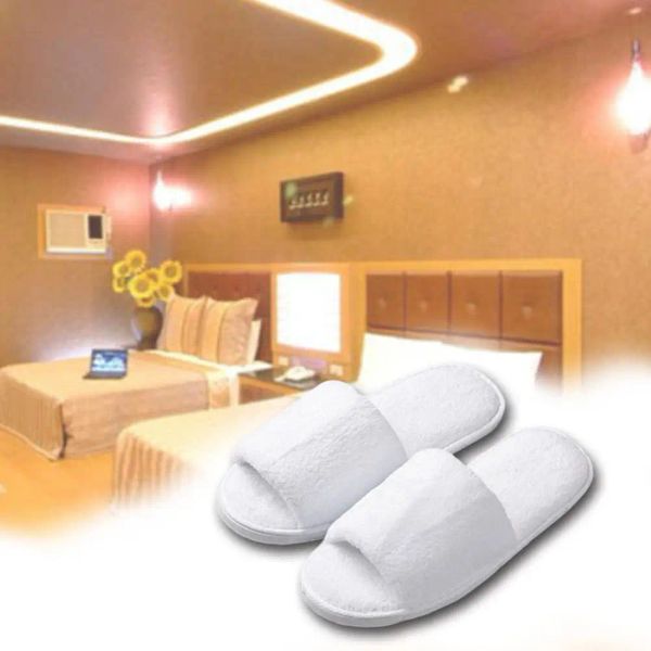 Set 1Pair Dispositable Travel Hotel Pantoffeln weiße Handtrockung geschlossener Spa Schuhe Badezimmer Sets Waschraum Duschbadzubehör