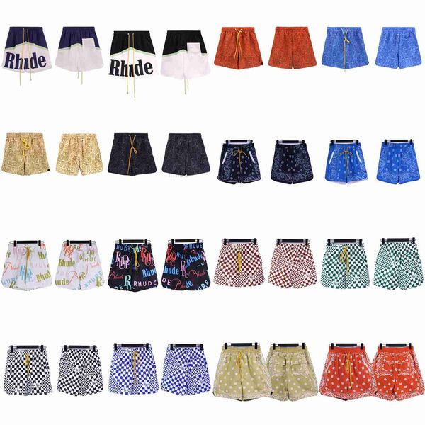 Мужские шорты дизайнерские мужчины Rh Limited Rhude Shorts Summer Swim Shlik Короткая колена с хип -хоп High Street Sports Training пляжные брюки мужские эластичные талисты