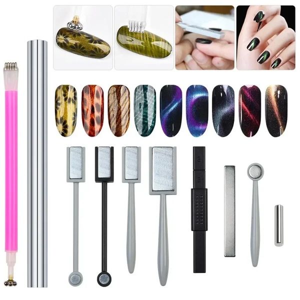 Neu neue Nagelverstärkungswerkzeuge Neue Katzenaugen-Magneten Nagellack Kleber Fantastische Multi-funktionale Nagelverstärkung Cat Eye Magnet Pen-Nagel Kunst Magnet-Werkzeug