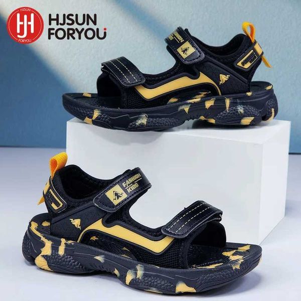 Tênis que vendem o tamanho da moda de verão 29-40 meninos calçados infantis sandálias não deslizantes sapatos esportivos de bebê q240506