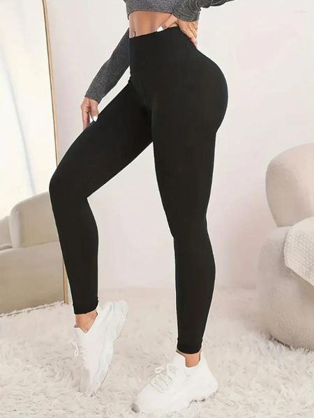 I leggings femminili modellano il tuo corpo con questi leggings sport di yoga ad alta vita: pantaloni da bici elasticizzati per abbigliamento attivo