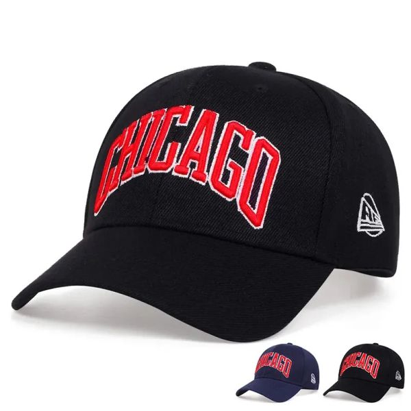 Softball Chicago Letter Bordado Baseball Caps Spring e outono ao ar livre Chapéus casuais ajustáveis Capéu de protetor solar