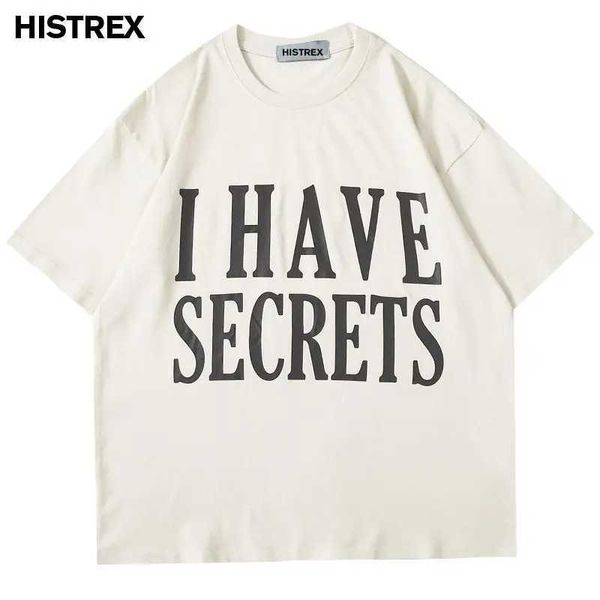 Camisetas masculinas 90s strtwear camiseta menletter Menletter hipster hip hop shirtscouples segredos100% de algodão de algodão