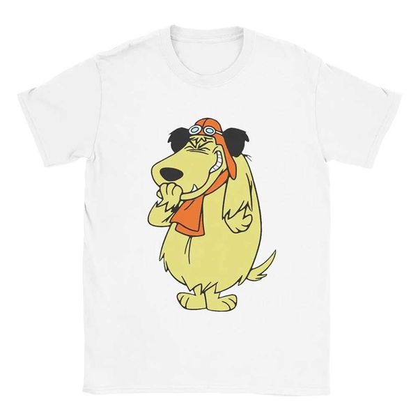 Camisetas masculinas Muttley Races Wacky Men T-shirt desenho animado Função de algodão ts o pescoço curto slve t camisetas casuais homens roupas t240505