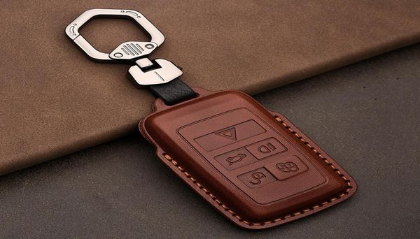 Luxus echtes Lederauto -Koffer -Hülle für Jaguar Xel XFL PACE XF Autozubehör Keychain Haltertasche Keyring Cowhide 2202281204172