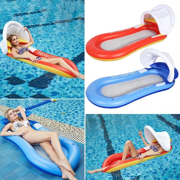 Air inflável de colchão para dormir com travesseiro PVC Flutuante Hammock para crianças Toys de adultos jogam acessórios de piscina de linha 240506