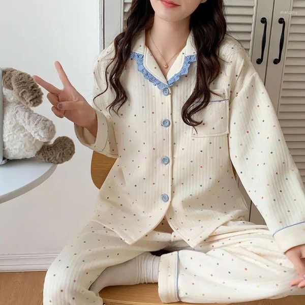 Frauen Nachtwäsche extra großer Größe Mutterschaft Pyjama Set Herbst Winter Women Air Baumwollbeschränkung Kleidung Ceiler Schweiß absorbieren Homewear