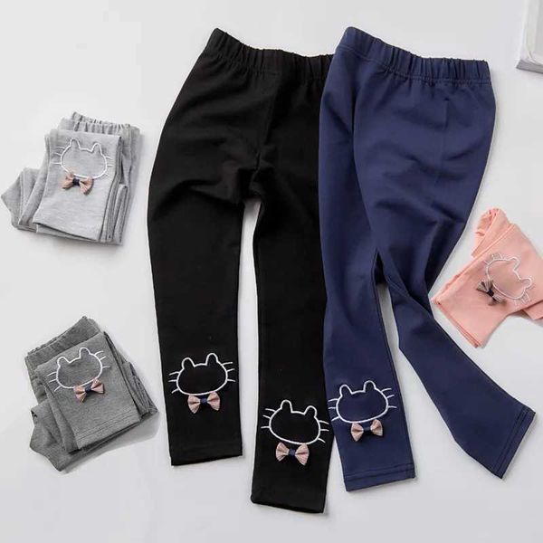 Calça as calças da primavera garotas leggings algodão calça calças calças meninas calças de desenho animado magro de desenho animado infantil calça de perna