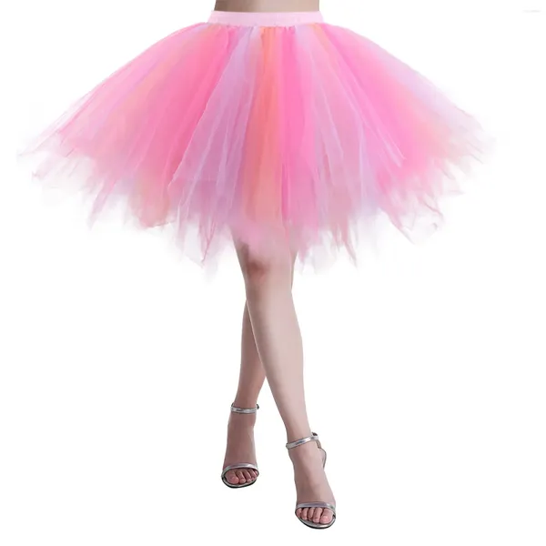 Wear Wear Women Christmas Dance Party Patchwork Tulle Galle Costume Gonne a quadri tutu