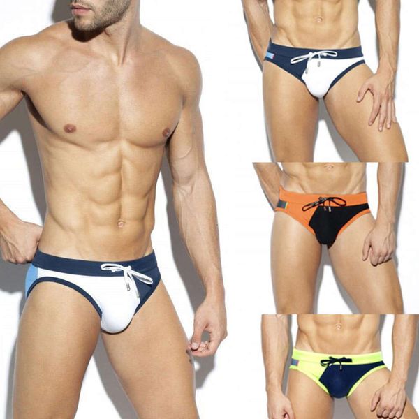 Мужские купальники 2024 Новая мода персонализированные брюки для плавания сексуальные и мягкие летние плавание треугольник