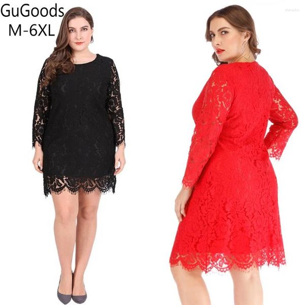 Abiti casual Donne Donne a maniche lunghe in pizzo mini abito da cocktail corto 5xl 6xl juniors ragazze o-scollo da ballo di abiti da damigella d'onore Vestidos