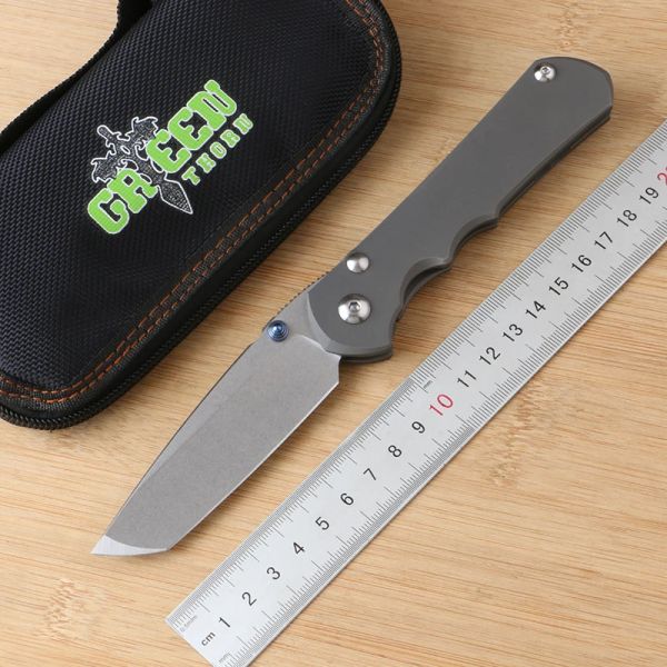 Messen Green Thorn Inkosi Sand T Складное нож VG10 Blade, TC4 Titanium 3D -ручка Camping Outdoor Fruit Noge