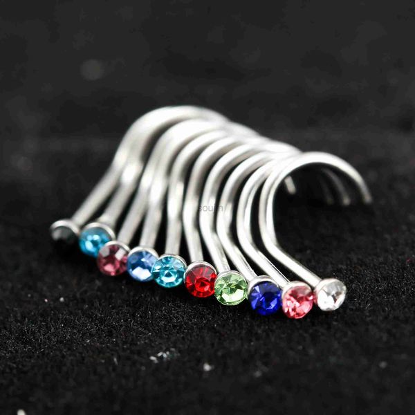 Body Arts 10 pezzi Punk in stile Punk Piercing Naso gioielli per le labbra per il corpo per le donne stalloni da donna 2 mm pick in acciaio inossidabile d240503