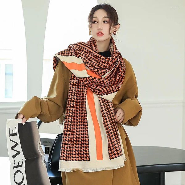 Sciarpe inverno lana calda sciarpa signore vintage rondine scialli da femme addensano avvolgono foulard il marchio di lusso cashmere per donne