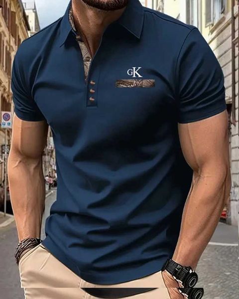 's T-Shirts täglich lässige lässige europäische und amerikanische Herren-Polo-Hemd Kurzarm modisch schlanker, komfortable und atmungsaktive J240506