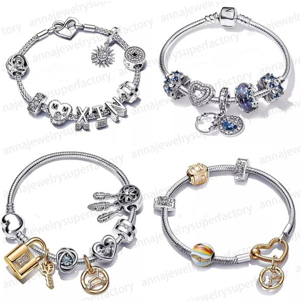 Pulseira de charme de jóias de designer para mulheres pendentes de pingente de aranha diy fit pandoras Óculos de ferro Lilos Stitchs charme 925 Silver Selt Set Set Holiday Gift