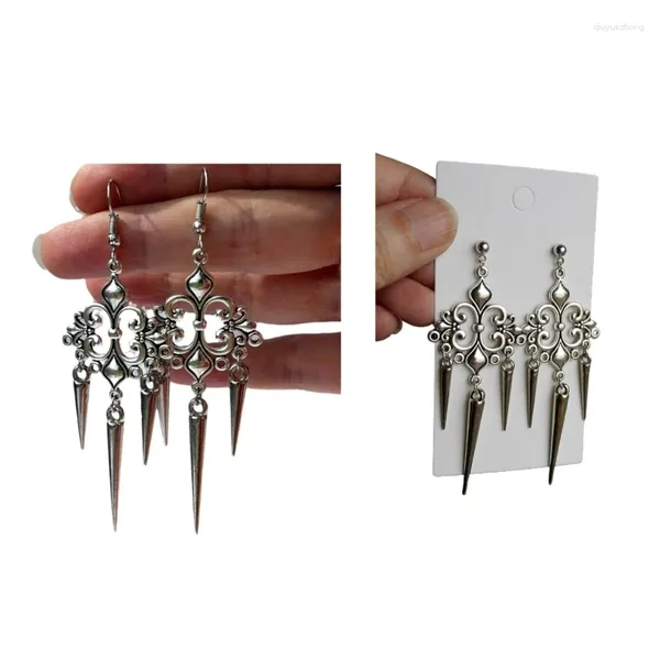 Dangle Ohrringe speichte Ohr -Verzierungen Vintage Gothic Punk Spiked Studs Schmuckgeschenk für einen herausragenden Look F19D