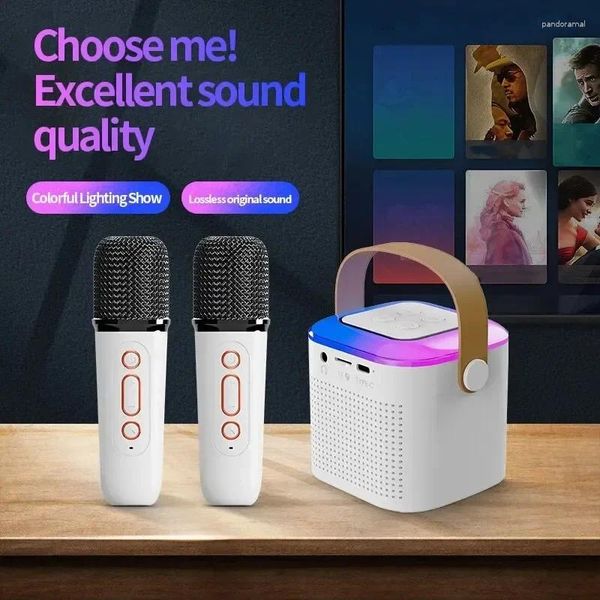 Microfoni Sistema portatile a doppio microfono karaoke con 12 wireless per adulti e bambini altoparlanti Bluetooth PA Bluetooth