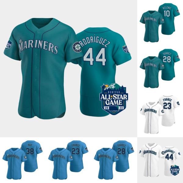 Seattle 2023 All-Star Game Jersey Mariner 44 Julio Rodriguez 28 Eugenio Suarez 38 Robbie Ray 17 Mitch Haniger 10 Jarred Kelenic 23 Ty F 320e