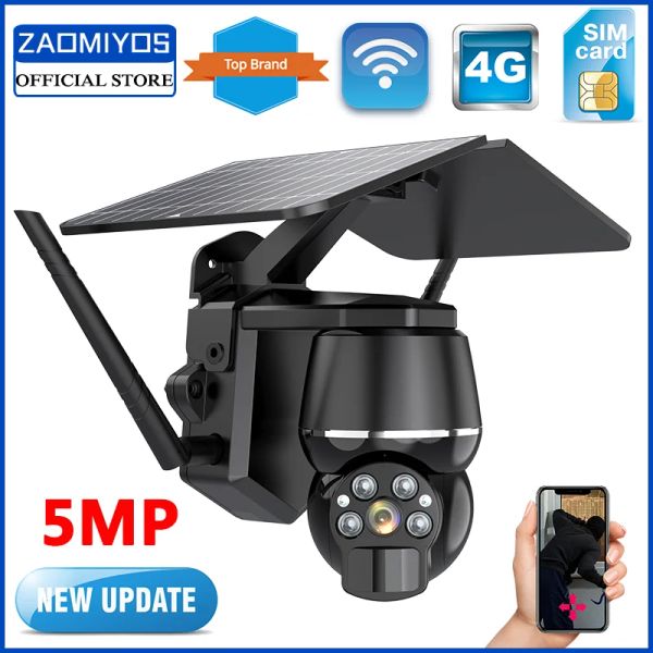 Объектив New 5mp HD 4G/Wi -Fi Низкая мощность солнечная камера Ptz Night Vive