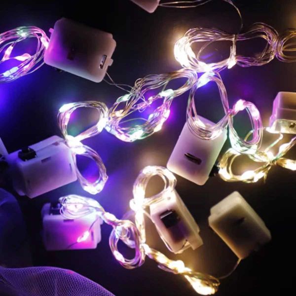 3 pezzi Candele a LED Piccolo colore Luci di buon compleanno luci lampeggianti Luci da corda con filo di rame Atmosfera bouquet di fiori decorativi