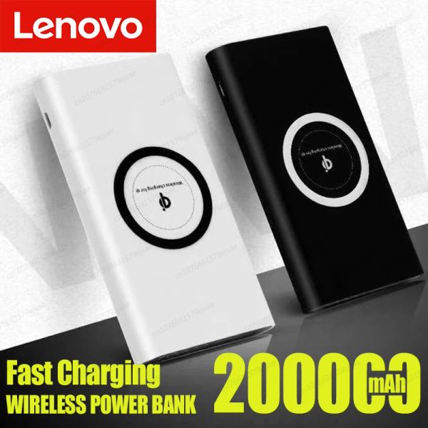 Bank Lenovo 200000Mah Wireless Power Bank Ultralarge Capacity Twoway Super Fast Caricamento per iPhone Samsung Batteria esterna Nuova