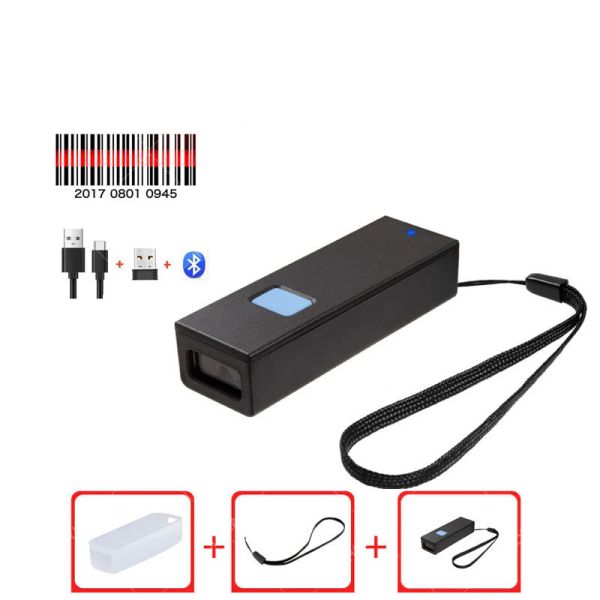 Scanners Mini 2D Wireless Barcode Scanner Wireless Bluetooth Compatible Barcode Scanner, tragbarer 1D 2D QR -Code -Scanner für den Speicher
