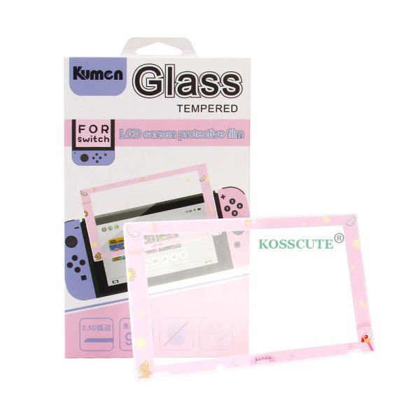 Giocatori simpatici vetro temperato rosa per nintendos switch screen protector vetro pellicola per switch nintendo proteggere gli occhi