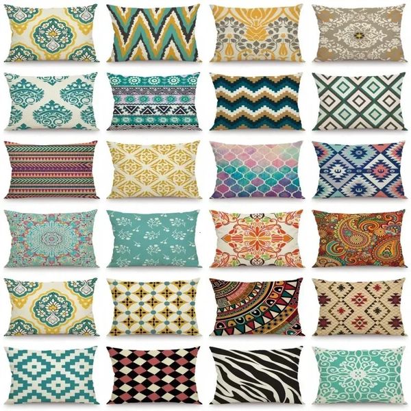 Fronha étnica vintage exótica geométrica Boho Cushion Cover Sofá Decoração de quarto 240506