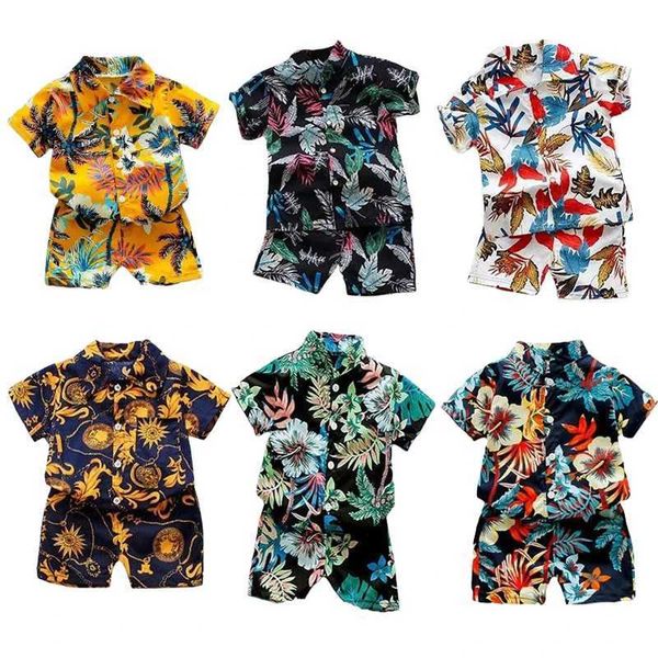 Set di abbigliamento da 1-6 anni set di abiti stampati floreali per bambini Summer Short Manleeve Childrens Top+Pantaloni 2PC per bambini Outfitl2405