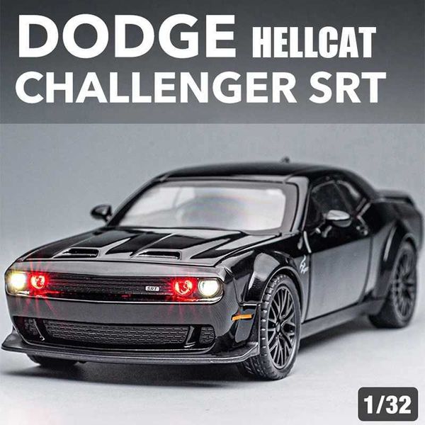 Diecast Model Cars 1 32 Simulierte Dodge Challenger Helicat SRT Red Eye Alloy Auto Spielzeug