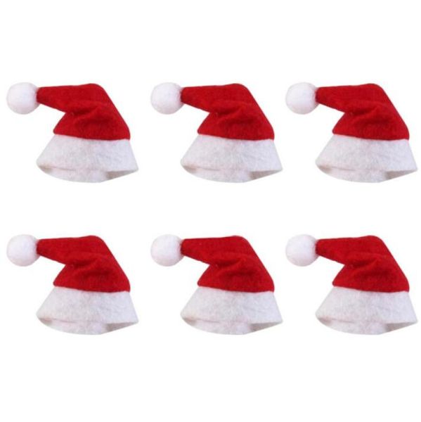 Mini chapéu de natal Papai Noel Hat de Xmas Lollipop Hat mini Presente de casamento Caps criativos Árvore de Natal Decoração