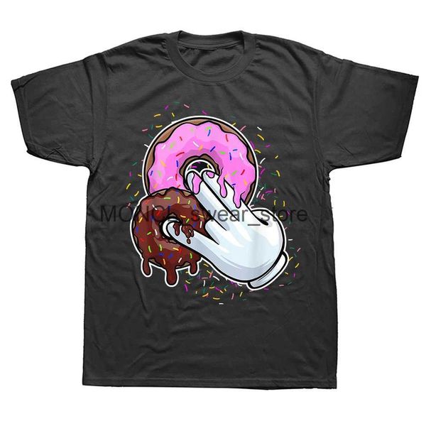 Männer T-Shirts lustig 2 im 1 stink i Donut Sex Anleitung Humor Witze T Shirt Grafik Baumwolle Kurzes Slve Geburtstagsgeschenk T-Shirt H240506