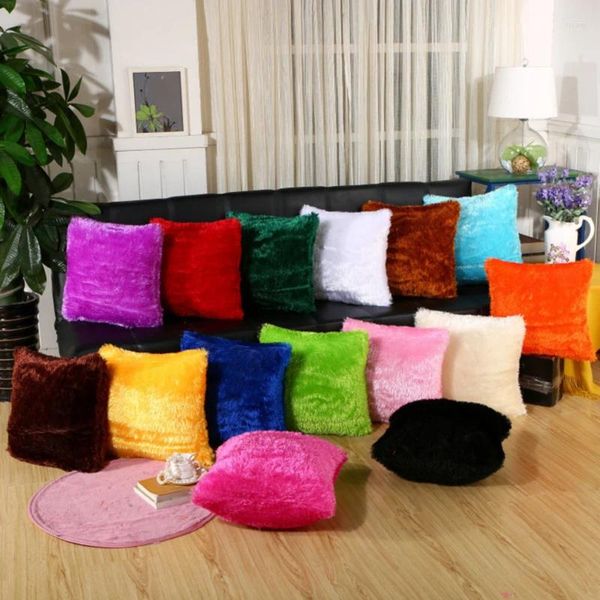 Tampa de travesseiro Presuinho curto e confortável e de decoração de sofá macio Capas de minimalismo moderno