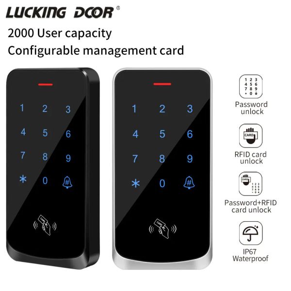 Karte 2000User Access Control System IP67 wasserdichte RFID EM TOR LOCK OPTEER Tastatur Backlight Touchscreen Wiegand 26 34 Kartenleser