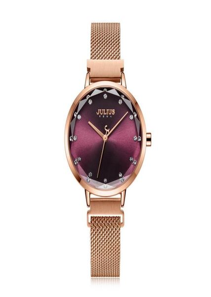 CWP 2021 Julius Watch Design Criativo Design ímã Banda de malha de aço inoxidável Women039S Japão Miyota Movt Fashion Quartz JA11435030969