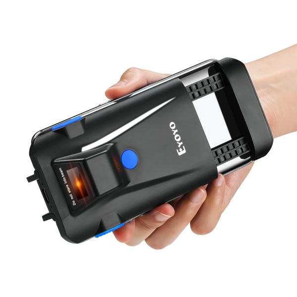 Scanners Eyoyo EY024 2D Bluetooth Barcode Scanner Telefone clipe de traseira no scanner portátil sem fio Bluetooth Recarregável Código de Código de Código