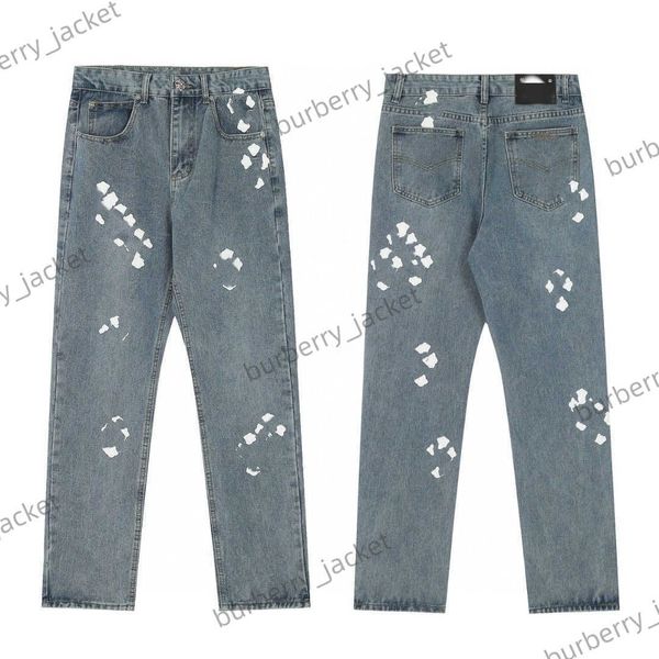 Новые хромеи мужские джинсы дизайнер джинсов сделает старые вымытые сердца джинсы хром прямые брюки сердца поперечная вышиваем