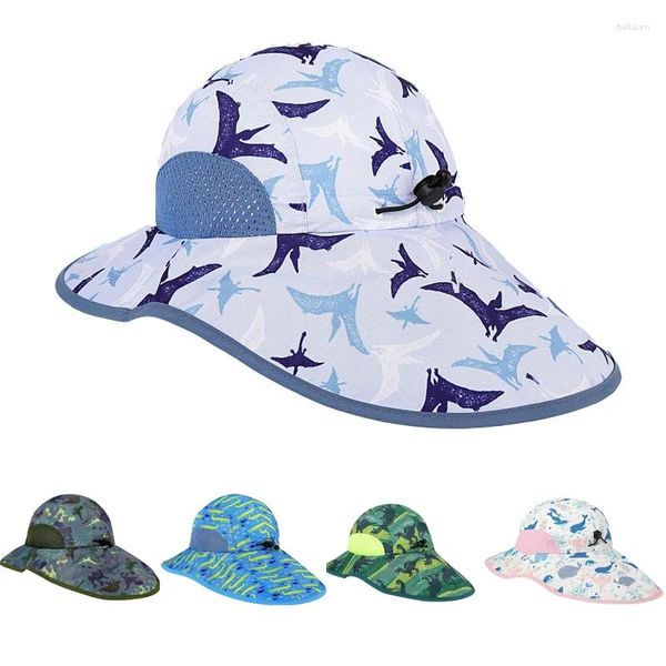 Berretti cappello per bambini ragazza ragazzo estate flap protezione UV brim brim brim accessorio per la spiaggia per la primavera per le vacanze all'aperto