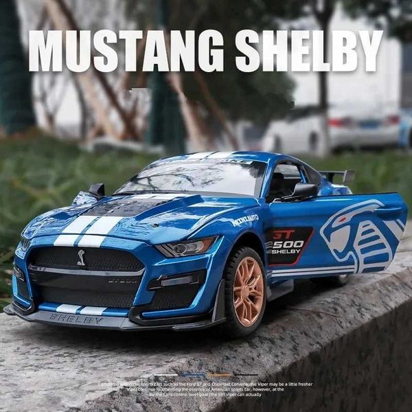 Diecast Model Cars 1 32 Ford Mustang Shelby GT500 Сплановые спортивные автомобильные модели модели модели Die Cast Metal Car Sound и Light Toy Boyl2405