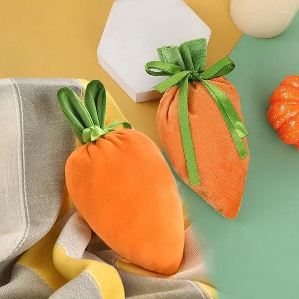 Wrap regalo 10pcs Pasqua Creative Carrot Velvet Bagy Gioielli riutilizzabili Cinela simpatica Candy Soggiorno Decorazione del soggiorno