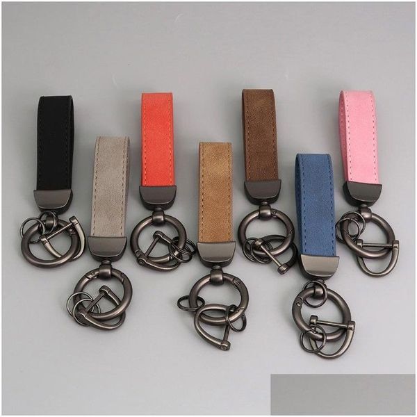 Автомобильный ключ 100 шт. Реал Lleather Ring Keyfob Клавичный матч подходит для Benz Land R Amg Drop Deliver Automobiles Автомобили мотоциклы интерьерные аксессуары Otrys