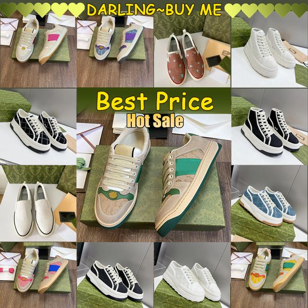 Tennis Canvas Casual Shoes Luxurys Designer Damen Schuh grüne rote Sohle Baumwollmenschen Klassische Frauen 2024 Bester Preis Hochqualität 2024 Täglich bequem