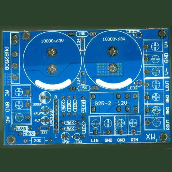 Acessórios retificadores e fonte de alimentação de filtro com proteção contra chifre integrada para o amplificador de energia pós -estágio placa de placa de placa vazia