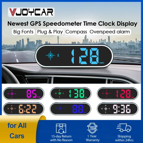 Часы Новый красочный дисплей GPS Digital Speedometer Time Clock HUD -дисплей Overspeed Swarg