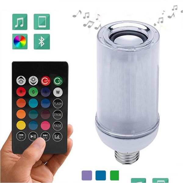 Bulbs LED Musica BB Light E27 Dimming Bluetooth Speaker RGB Flame Effect Lampada con 24 chiavi Luci di consegna di caduta Droping Luci di consegna DHKHB