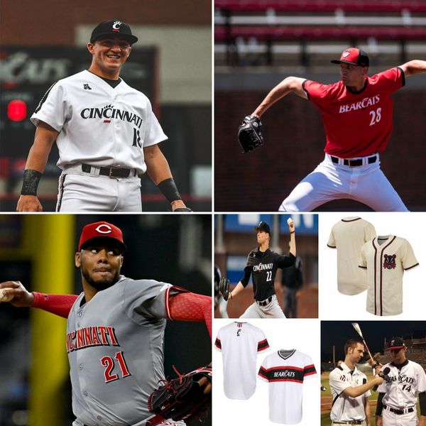 NCAA Custom S-6xl Cincinnati Bearcats Baseball Jersey 17nickmurray 18maxbergmann 19blakelemmon 20jacksonmurphy 21smith 22bretsouder 2024 jersey cucito