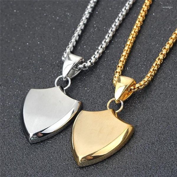 Ketten hochwertiger Schmuck Großhandel Kristall von österreichischen 2 Farben Dreieck Shield Titanium Stahl Anhänger Halskette FIT UNISEX