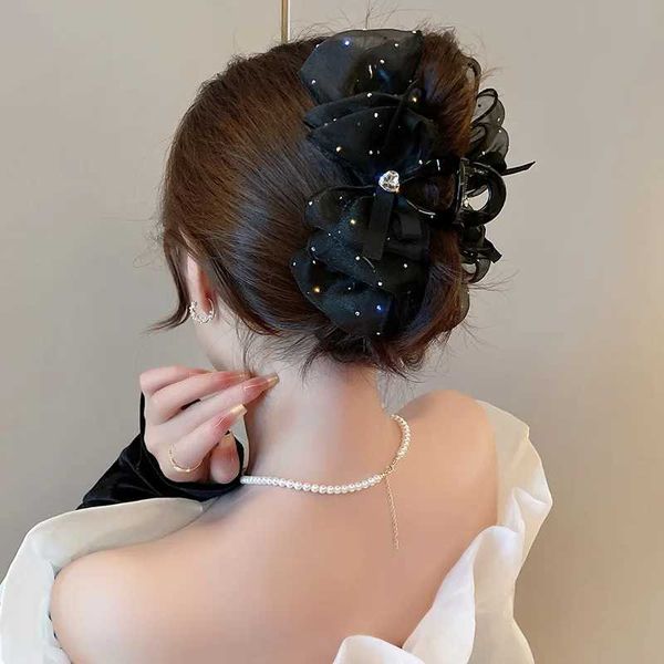 Altro elegante taglio per capelli di rinestone a bolle di nuvola stellata nera con coda di cavallo a doppia faccia di coda di cavallo cl donna accessori per capelli per capelli regalo