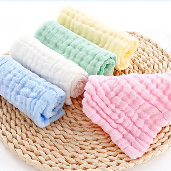Asciugamani 5pcs asciugamano da bagno per bambini 100% cotone 6 strati garza facecloth wape wipe a mano morbida roba neonata fazzolani 30x30 cm